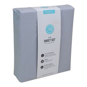 Martha Stewart Full Sheet Set 200 Thread Count Cotton Percale Gray